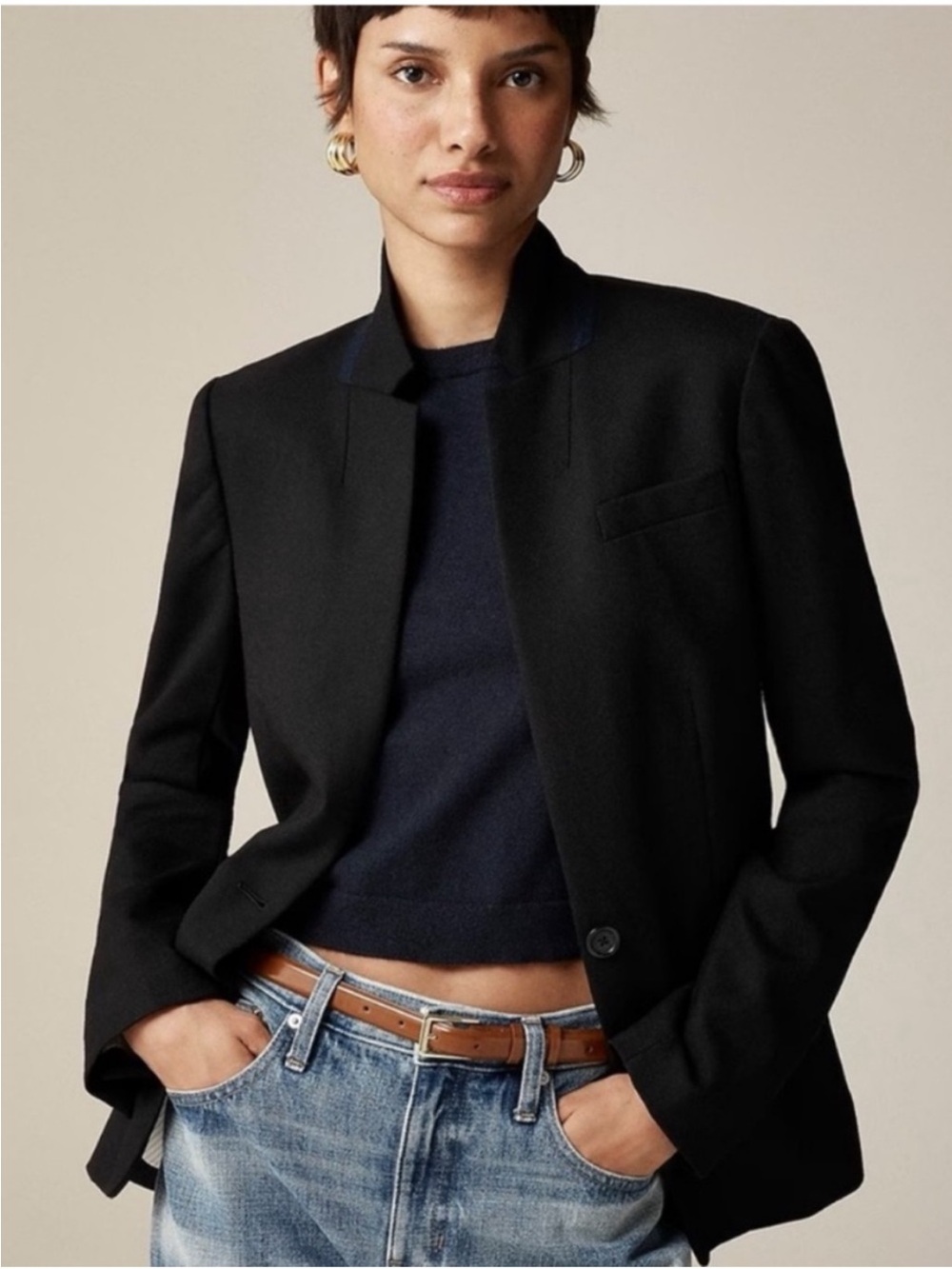 J. Crew Regent Wool Black Blazer Sz 4